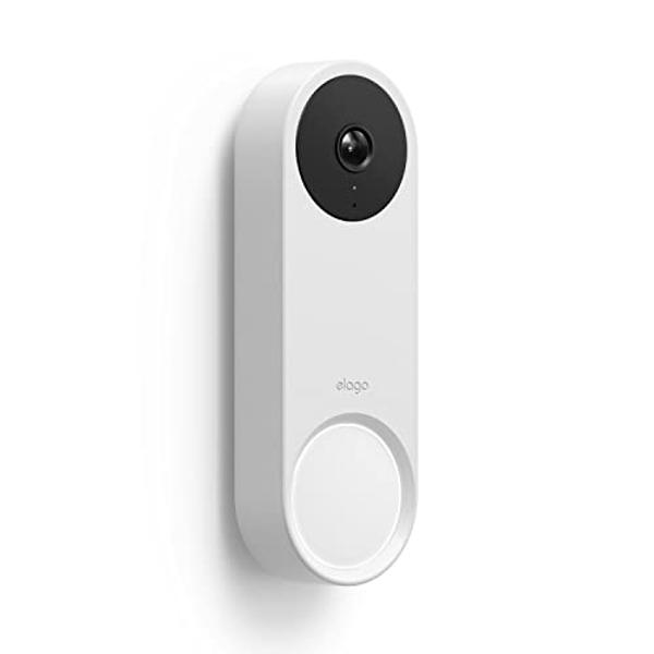 elago Silicone Case Compatible with Google Nest Hello Video Doorbell (Wired, 2nd Gen) - Weather and UV Resistant, Perfect Color Match, Clean Finish (Snow)