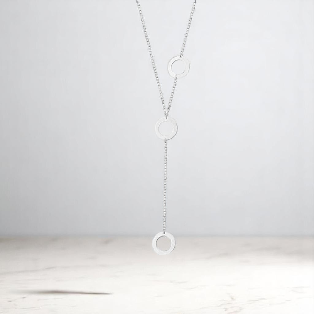 Gargantilla con Circulos Colgantes de 45cm en Plata .925