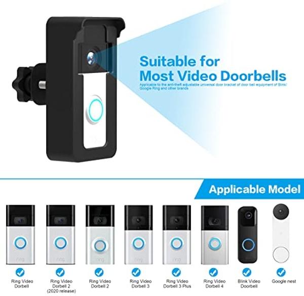 Anti-Theft Doorbell Mount for Apartment, No Drill Door Bell Holder Compatible for Ring Doorbell, Blink Video Doorbell, Google Doorbell & Most Video Doorbell, Doorbell Kits for Door