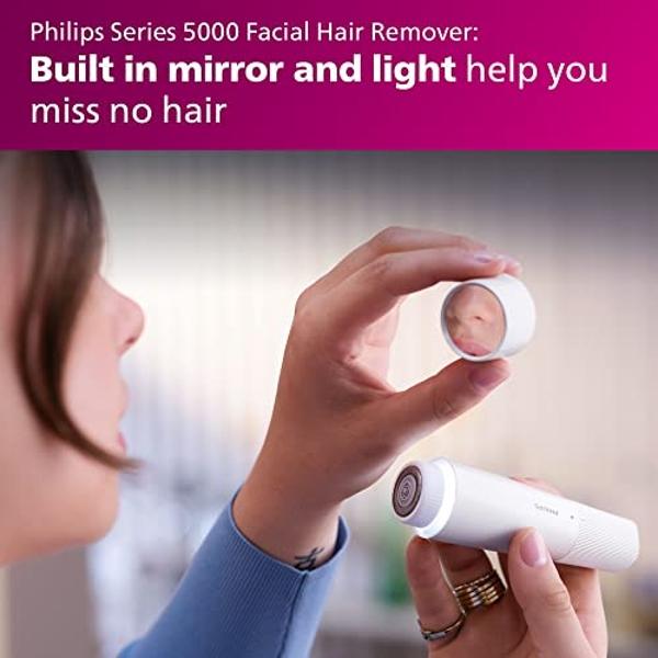 Philips Beauty Lady Electric Shaver Series 8000 with Electric Facial Hair Remover, Cordless, BRL166/91