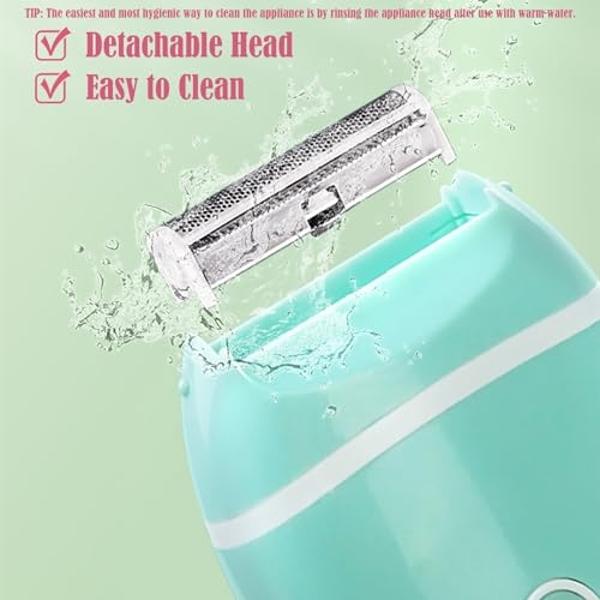 Electric Hair Shaver for Women: Compact, Cordless Wet & Dry Razor for Smooth Body & Dual Trimmers – Bikini Line and Quick, Travel-Friendly.BEAUTISILK (Green)