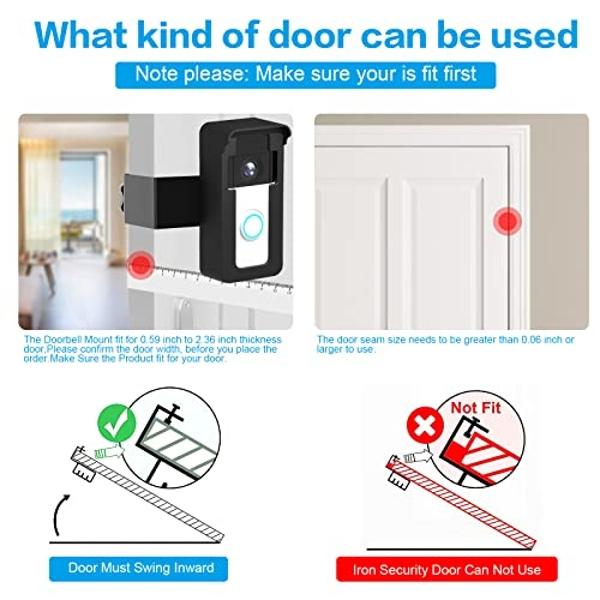 Anti-Theft Doorbell Mount for Apartment, No Drill Door Bell Holder Compatible for Ring Doorbell, Blink Video Doorbell, Google Doorbell & Most Video Doorbell, Doorbell Kits for Door