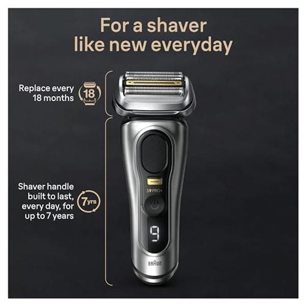Braun Series 9 9517s PRO+ Electric Razor for Men, 5 Pro Shave Elements & Precision Long Hair ProTrimmer, Charging Stand, Braun’s Best for Smooth Skin, Wet & Dry Electric Razor with