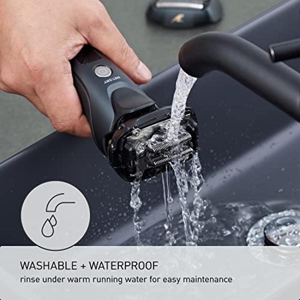 Panasonic Electric Razor for Men, Electric Shaver, ARC5 with Premium Automatic Cleaning and Charging Station, Wet Dry Shaver Men, Cordless Razor, with Pop-Up Trimmer ES-LV97-K, Bla