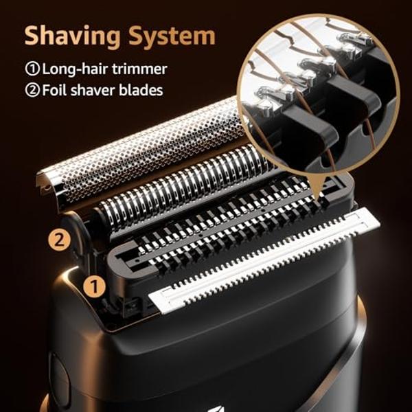 Foil Shavers for Men, Mini Razor, Compact Face Shaver, IPX7 Waterproof Wet Dry, Bright Grey