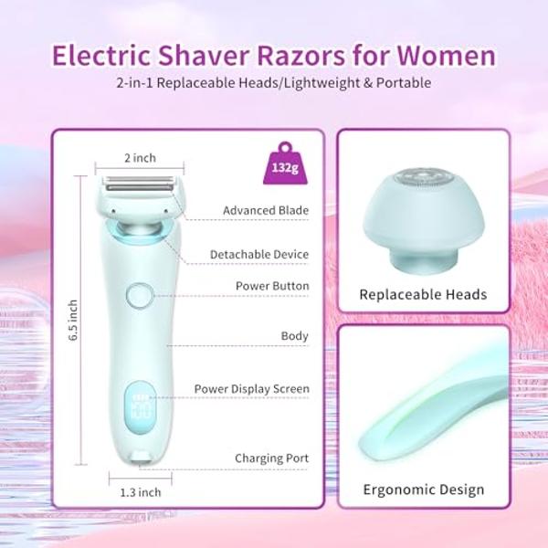 Dusk Razor for Women, Glide Pro 3.0 Razor, Duskofficial Razor Electric Shaver for Women, Dusk Glide Pro 3.0 Shaver, Silk Glide Pro Shaver, 2-in-1 Waterproof Painless Hair Removal W
