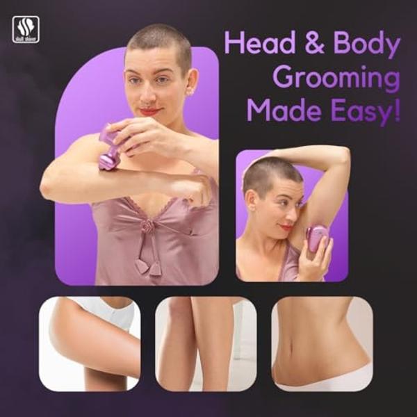 MANSPOT Electric Groin Hair Trimmer Men's Shaving & Grooming Sets Kit with 4 Guards and Replaceable Ceramic Blade Heads, Waterproof Wet/Dry Trimmer for Men, 90 Minutes Shaving, Gro