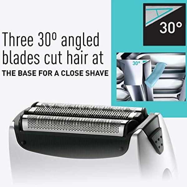 Panasonic ES-RT51-S Arc3 Wet/Dry 3-Blade Pivoting Head Built-in Pop-up Trimmer Cordless Electric Razor for Smooth and Comfortable Shave Travel Pouch Included