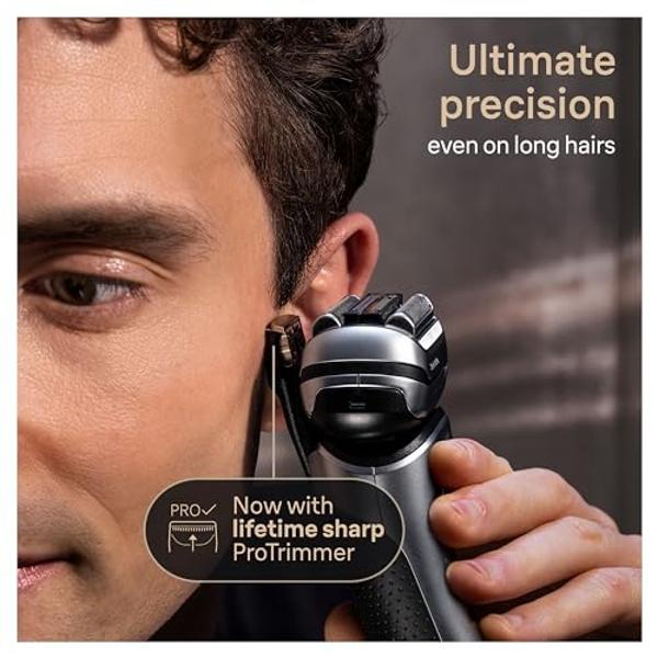 Braun Series 9 9517s PRO+ Electric Razor for Men, 5 Pro Shave Elements & Precision Long Hair ProTrimmer, Charging Stand, Braun’s Best for Smooth Skin, Wet & Dry Electric Razor with