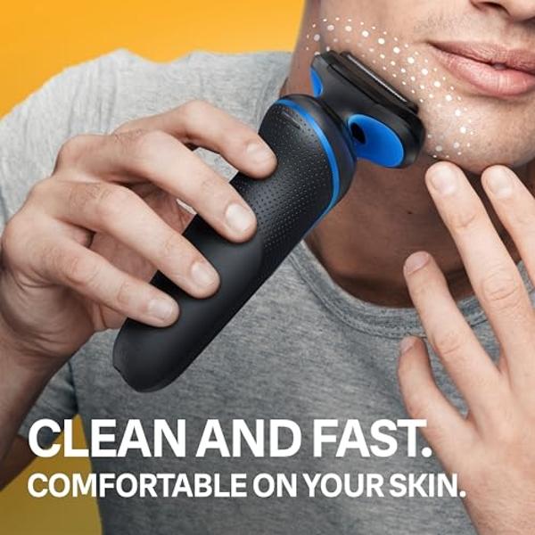 Braun Electric Shaver for Men, Series 5 5118s, Waterproof, Wet & Dry Shave, Turbo Shaving Mode, Foil Shaver with Precision Trimmer, Battery Powered, 50 Minute Battery Runtime