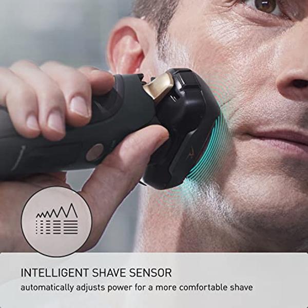Panasonic Electric Razor for Men, Electric Shaver, ARC5 with Premium Automatic Cleaning and Charging Station, Wet Dry Shaver Men, Cordless Razor, with Pop-Up Trimmer ES-LV97-K, Bla