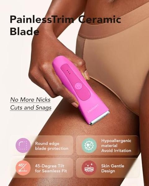 LADYSPOT™ Electric Razors for Women, Shaving and Grooming Sets with 3 Gurad and Replaceable Ceramic Blade Heads, Bikini Trimmer Women Pubic Hair Trimmer, No Nick, No Cut, No Razor 