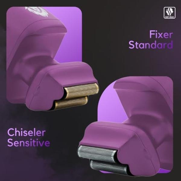 Skull Shaver One Lion Purple Pro Shaver for Women | Flawless Hair Removal | Electric Shaver with Stepped Twin foil Technology