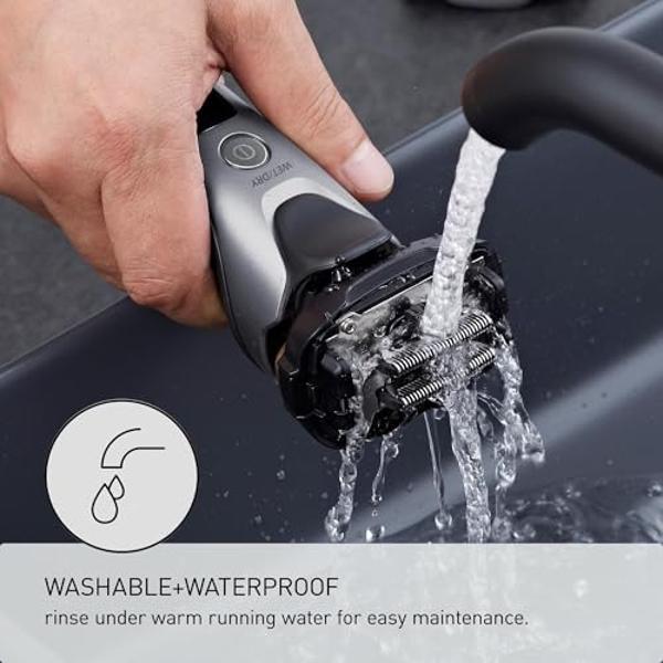 Panasonic ARC5 Electric Razor for Men with Pop-up Trimmer, Wet Dry 5-Blade Electric Shaver with Intelligent Shave Sensor and 16D Flexible Pivoting Head - ES-ALV6HS (Silver)