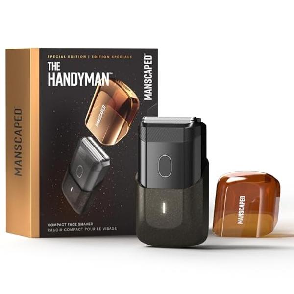 MANSCAPED® The Handyman™ Compact Face Shaver – Portable Men’s Travel Facial Hair Groomer, USB-C Rechargeable Razor, Electric Foil Face Shaver, Dual-Action SkinSafe® Foil Blades, Ro