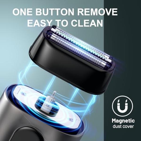 MANSPOT Manscape Pubic Hair Trimmer for Men and Women, Electric Ball Trimmer Pubic Trimmer Shaver,Hypoallergenic Ceramic Blade Heads,Waterproof Wet/Dry Groin Shaver,20 Times Usage,