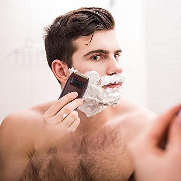 Electric Foil Shavers for Men, Upgraded Mini Electric Razor with LED Display, Compact Face Shaver with IPX7 Waterproof, Foil Shaver for Men with 3 Blade Heads Floating Head Wet/Dry