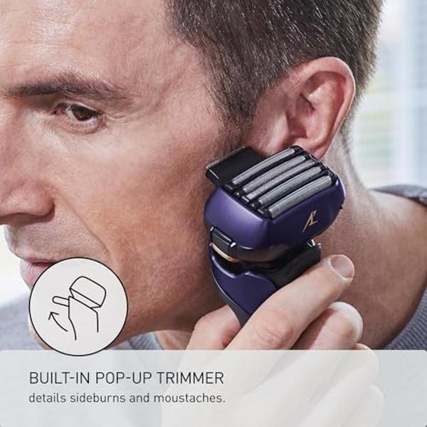 Panasonic ARC5 Electric Razor for Men with Pop-up Trimmer, Wet Dry 5-Blade Electric Shaver with Intelligent Shave Sensor and 16D Flexible Pivoting Head - ES-ALV6HA (Navy)
