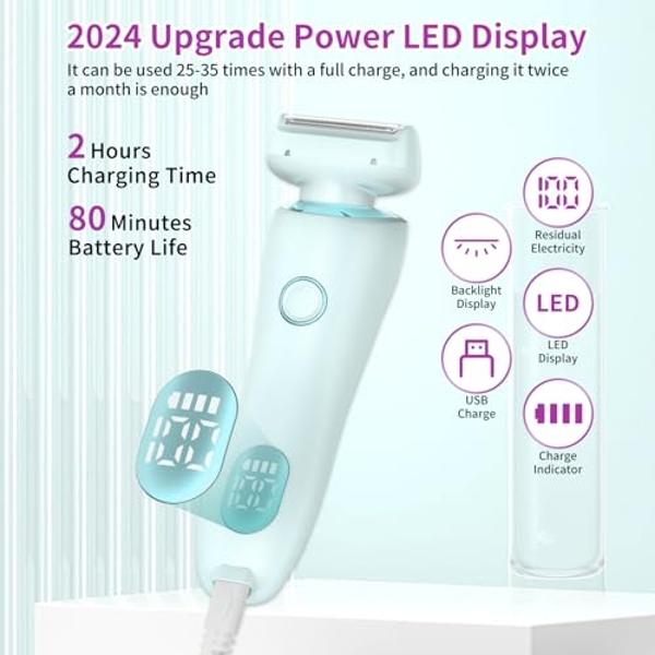 Dusk Razor for Women, Glide Pro 3.0 Razor, Duskofficial Razor Electric Shaver for Women, Dusk Glide Pro 3.0 Shaver, Silk Glide Pro Shaver, 2-in-1 Waterproof Painless Hair Removal W
