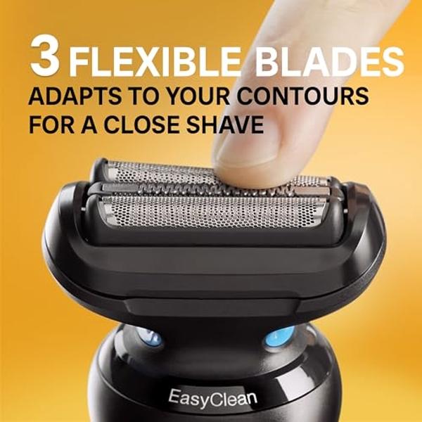 Electric Foil Shavers for Men, Upgraded Mini Electric Razor with LED Display, Compact Face Shaver with IPX7 Waterproof, Foil Shaver for Men with 3 Blade Heads Floating Head Wet/Dry