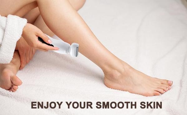 Haosens Electric Shaver for Women, Womens Electric Razor, Cordless Bikini Trimmer - Rechargeable Smooth & Painless 2 in 1 Womens Shave for Bikini Hair Removal Underarm Public Hairs