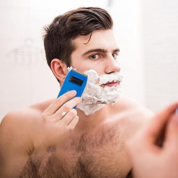 MANSPOT Electric Groin Hair Trimmer Men's Shaving & Grooming Sets Kit with 4 Guards and Replaceable Ceramic Blade Heads, Waterproof Wet/Dry Trimmer for Men, 90 Minutes Shaving, Gro