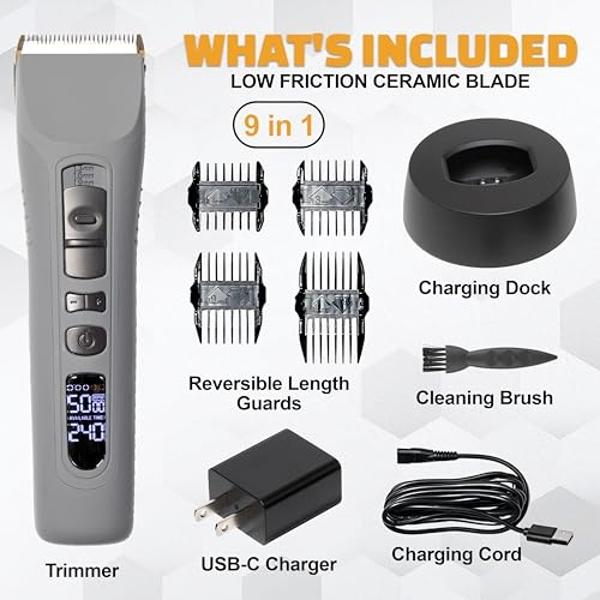 Brightup Foil Shaver Electric Razor & Shavers for Men with Trimmer[150 Min Runtime], IPX6 Waterproof Double Floating Blades for Shaving Face, Cordless/Type C Rechargeable/Travel Lo