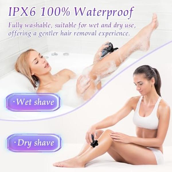Electric Razors for Women Legs, 5 in 1 Women's Electric Shaver, Lady Razors for Woman Head Shavers Rechargeable, Cordless Razor for Women Ladies Shavers for Shaving Face, Underarms