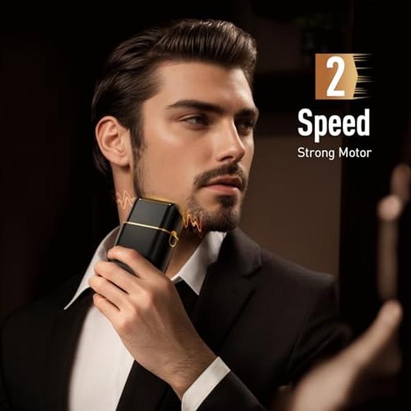 Scrorui Professional Foil Shaver for Men: Cordless Electric Razor with High-Speed Dual Blades, Rechargeable USB-C, IPX6 Waterproof & Travel-Friendly/Home Use