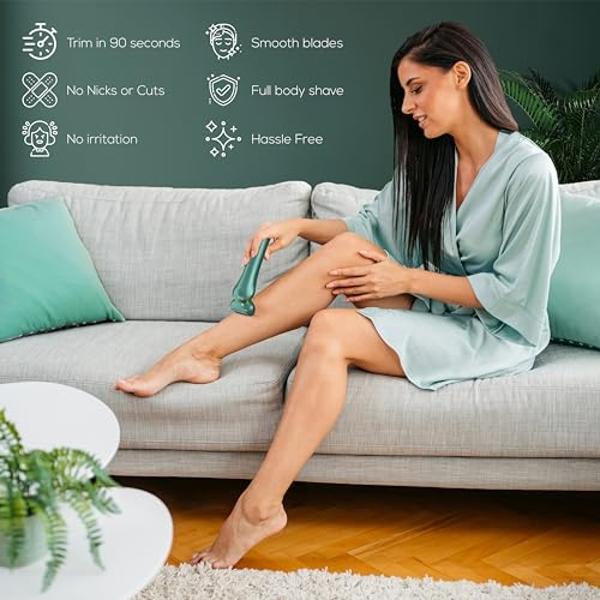 Electric Shaver for Women - Women Electric Razor - 3 in 1 Blades for Close Shave Arms Legs Underarms and Pubic Hair - Painless & Powerful Rechargeable Cordless Trimmer with LCD Dis