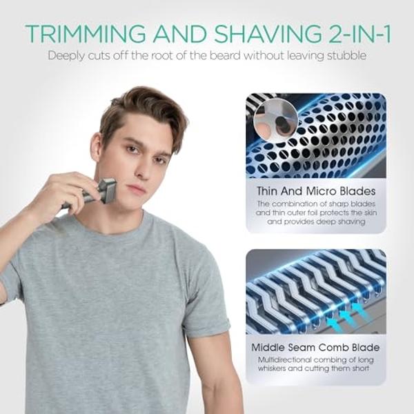Panasonic ES-RT51-S Arc3 Wet/Dry 3-Blade Pivoting Head Built-in Pop-up Trimmer Cordless Electric Razor for Smooth and Comfortable Shave Travel Pouch Included