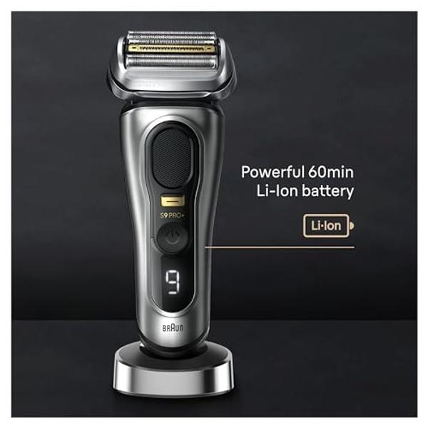 Braun Series 9 9517s PRO+ Electric Razor for Men, 5 Pro Shave Elements & Precision Long Hair ProTrimmer, Charging Stand, Braun’s Best for Smooth Skin, Wet & Dry Electric Razor with