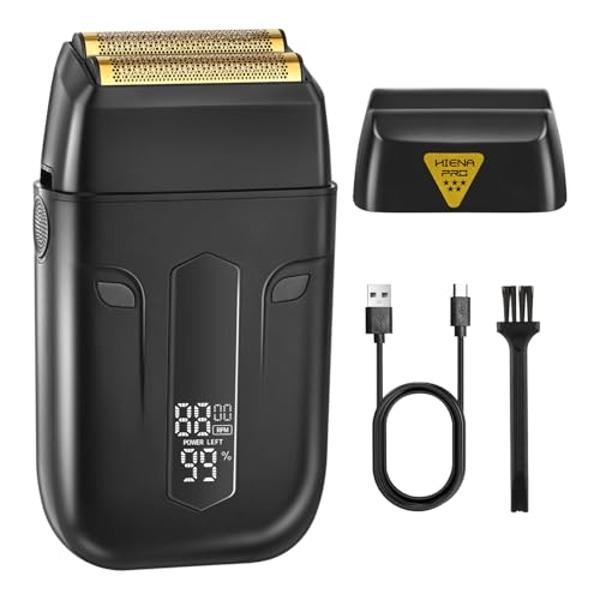 HIENA PRO Professional Reciprocating Electric Shaver for Men, Cordless Beard Trimmer & Bald Head Precision Trimmer, Foil Shaving and Men's Facial Grooming Tool with LED, Gifts for 