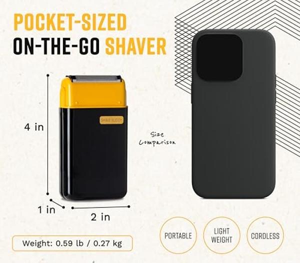 Shave Buddy, Compact Foil Electric Shaver for Face & Body, Maintains 5 O'Clock Shadow, Lightweight & Water Resistant, 1 Count