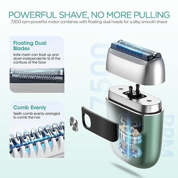 KEMEI Men's Electric Razor Waterproof Reciprocating Razor Cordless Precision Beard Trimmer Twin Blade USB Rechargeable Grooming Razors,Shaving & Hair Removal Products