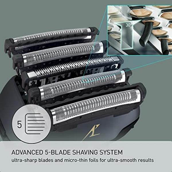 Panasonic Electric Razor for Men, Electric Shaver, ARC5 with Premium Automatic Cleaning and Charging Station, Wet Dry Shaver Men, Cordless Razor, with Pop-Up Trimmer ES-LV97-K, Bla