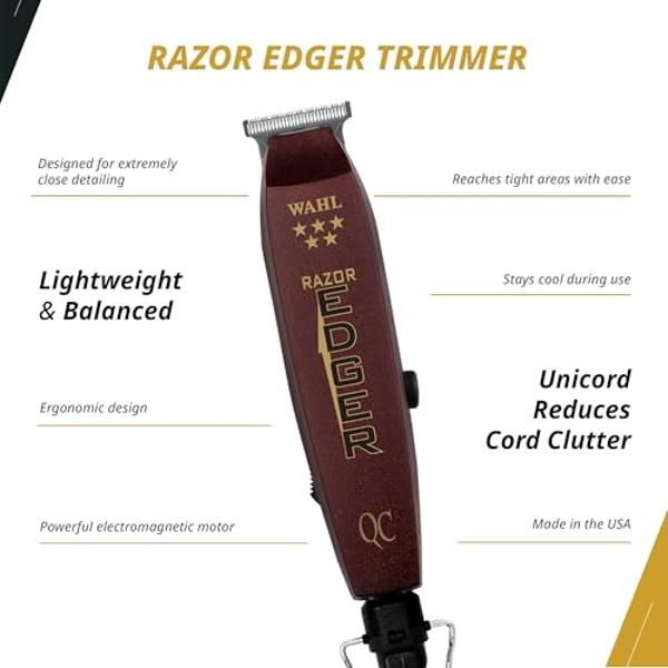Wahl Professional Corded 5 Star Unicord Combo Includes Magic Clip Razor Edger QC Trimmer Electromagnetic Motor Model 8242