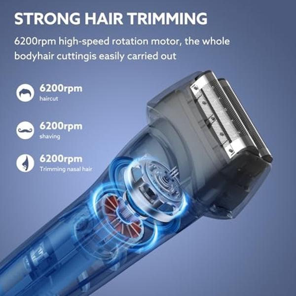 Electric Razor for Men, Waterproof Foil Shaver, with Beard Trimmer and Body Groomer, Rechargeable, Charging Stand Included Electric Shaver shavers for Men Razors，