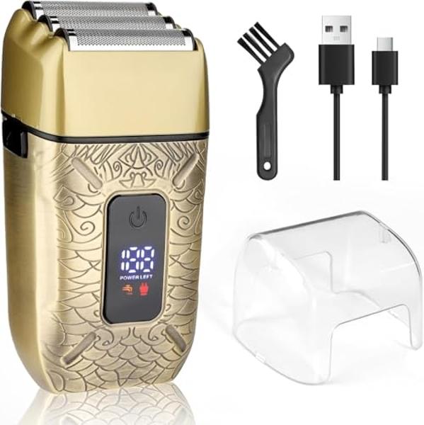 Foil Shavers for Men, Electric Razor with Triple Blades, LED Display, Cordless Rechargeable Shavers for Men, Men's Foil Shaver for Close Shave, Dry & Wet Shave