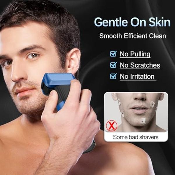 Electric Razor for Men, 2-Speed 5-Blade Electric Shavers for Men Face Cordless Rechargeable, Mens Foil Shaver Shaving Machine Wet Dry Men's Travel Electric Razors Close Shaving Fac