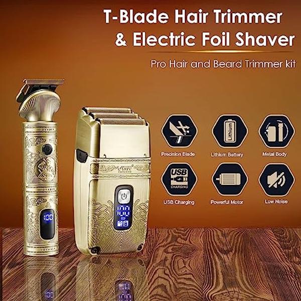 VGR Gifts for him Hair Trimmer & Electric Razor for Men, Foil Shaver, Beard Trimmer, T Liners Barber Kit, Men’s Grooming Kit with Triple Blades Cordless