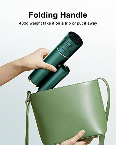 Hair Dryer, High-Speed Ionic Low Noise Blow Dryer with Brushless Motor for Fast Drying, Thermo-Control Quiet Compact Hair Blow Dryer with Magnetic Diffuser for Curly Hair for Home 
