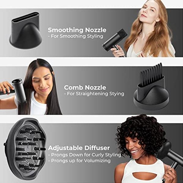 INFINITIPRO BY CONAIR Hair Dryer with Diffuser | AC Motor Pro Hair Dryer with Ceramic Technology | Includes Diffuser and Concentrator | Plum - Amazon Exclusive | Packaging May Vary