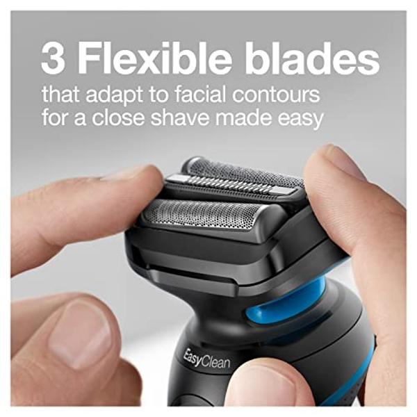 Braun Series 5 5049cs Electric Shaver with Charging Stand, Beard Trimmer, Face Shaver, Wet & Dry, Rechargeable, Cordless Foil Shaver, Blue