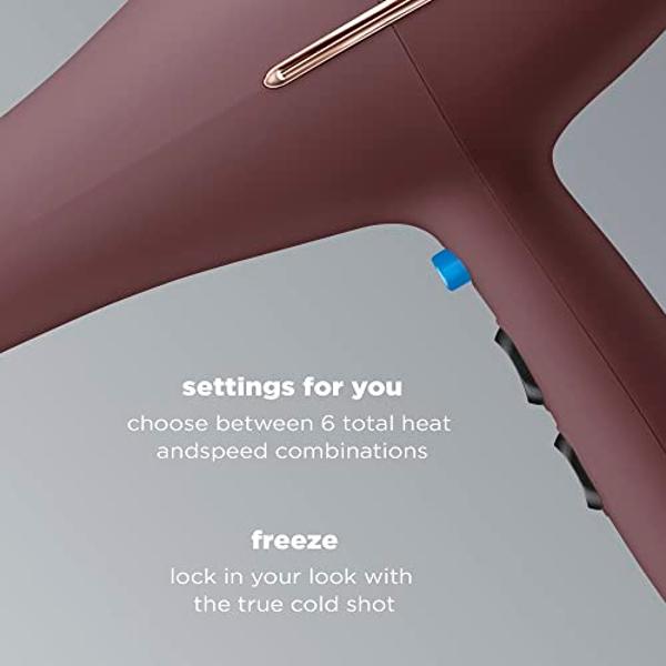 INFINITIPRO BY CONAIR Hair Dryer with Diffuser | AC Motor Pro Hair Dryer with Ceramic Technology | Includes Diffuser and Concentrator | Plum - Amazon Exclusive | Packaging May Vary