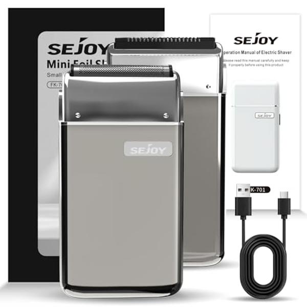 Sejoy Portable Electric Razor for Men with Toothed & Mesh Blades ...