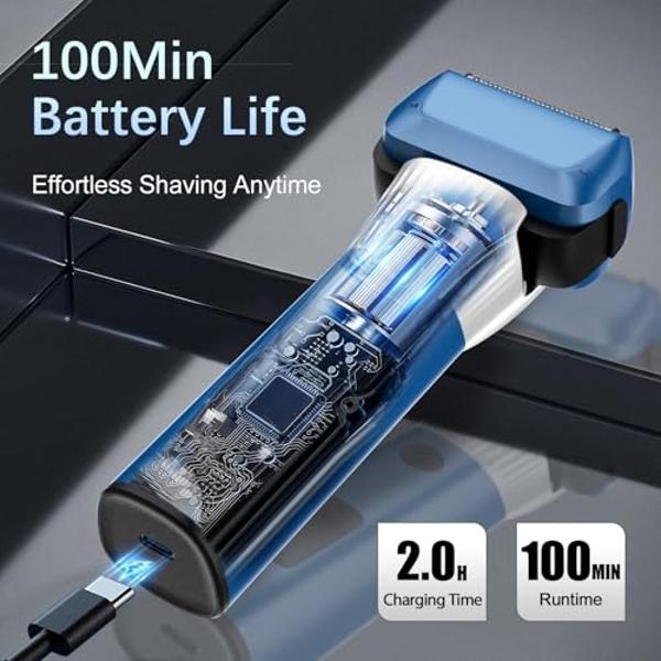 Electric Shavers for Men Face,Electric Razor for Men,5 Blades Foil Shaver for Mens,2 Speeds Cordless Portable Shaver Barber for Close Shave,Wet/Dry Man Shavers,Rechargeable Shaving