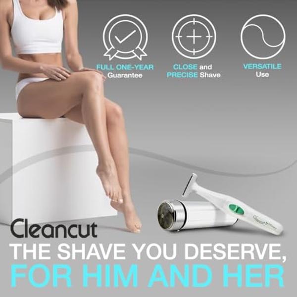 Cleancut Personal Electric Shaver & Trimmer Combo - ES412 Foil Shaver, PS335 Body Trimmer for Men & Women, Rechargeable Cordless Shaver for Face, Pubic, Intimate Areas - Made in Ja