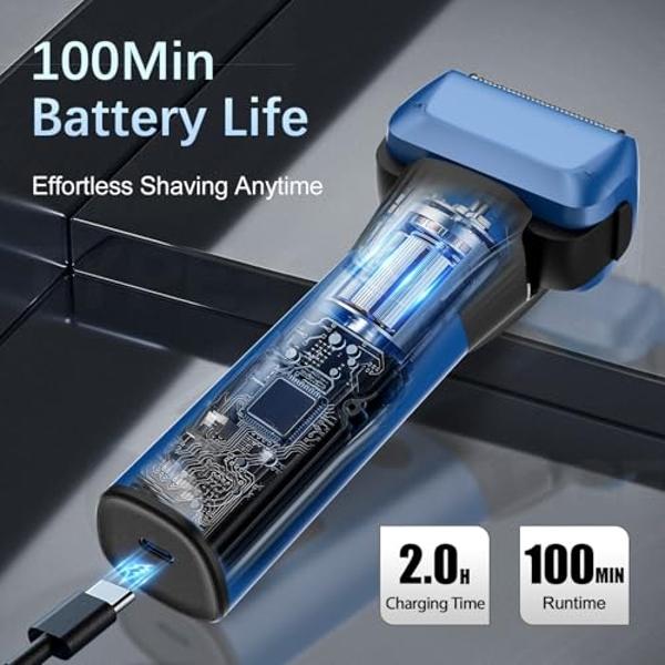 Electric Razor for Men, 2-Speed 5-Blade Electric Shavers for Men Face Cordless Rechargeable, Mens Foil Shaver Shaving Machine Wet Dry Men's Travel Electric Razors Close Shaving Fac
