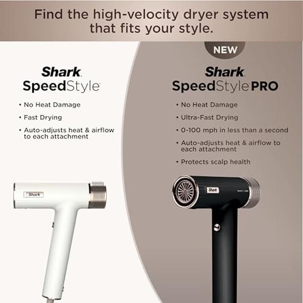 Shark SpeedStyle Pro Professional Performance High-Velocity Hair Dryer System with Scalp Shield and IQ Speed Styling & Drying Suite, Straight and Wavy Hair, Lightweight, Ionic, No 
